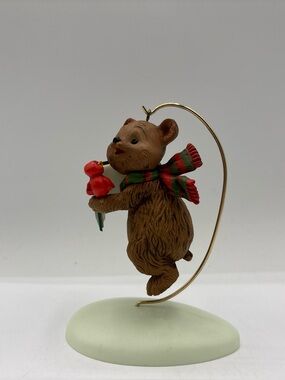 Hallmark Tree Trimmer Collection 1980 Vintage Caroling Bear Dated Ornament EUC